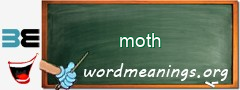 WordMeaning blackboard for moth